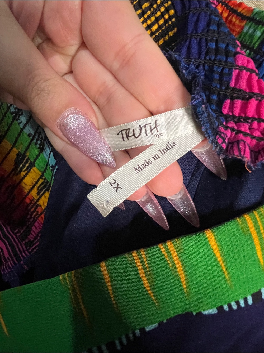 Vibrant Multicolor Wide Leg Bohemian Pants with Waist Tie - Picture 8 of 8